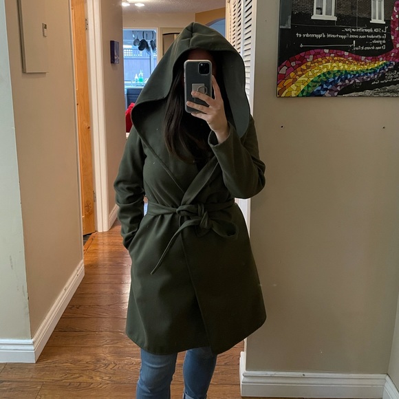 NWOT - Beautiful olive green hooded coat - Picture 6 of 6